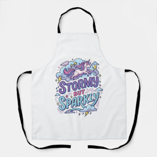 Unicorn Stormy but Sparkly Retro Style Cute Gift D Apron