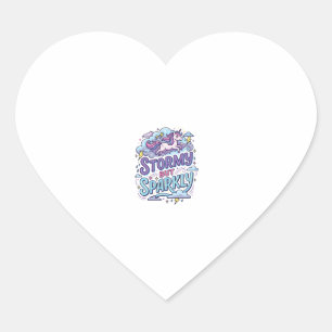 Unicorn Stormy but Sparkly Retro Style Cute Gift D Heart Sticker
