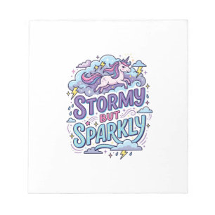 Unicorn Stormy but Sparkly Retro Style Cute Gift D Notepad