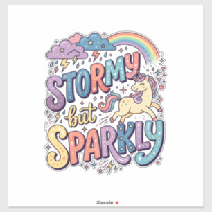 Unicorn Stormy but Sparkly Whimsical Merch Design_