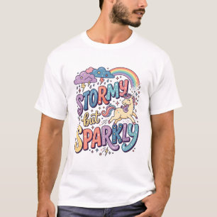Unicorn Stormy but Sparkly Whimsical Merch Design_ T-Shirt