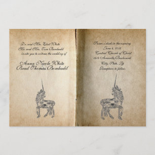 Unicorn Story Book Wedding Invitation
