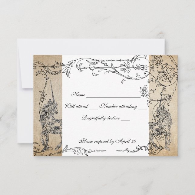 Unicorn Storybook rsvp with envelopes (Front)