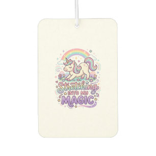 Unicorn Stretching Into My Magic Bold Typography S Car Air Freshener