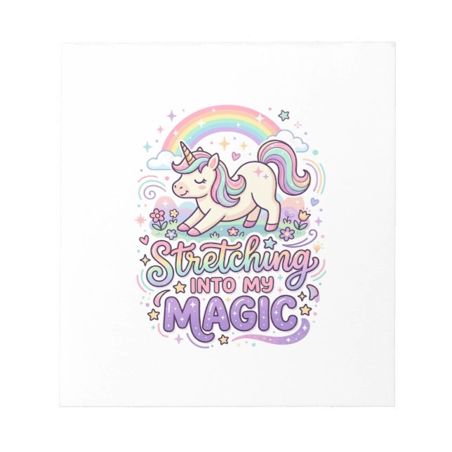 Unicorn Stretching Into My Magic Bold Typography S Notepad (Front)