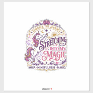 Unicorn Stretching Into My Magic Stylish White Bac