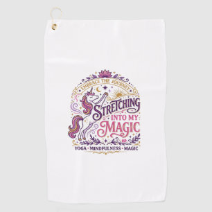 Unicorn Stretching Into My Magic Stylish White Bac Golf Towel