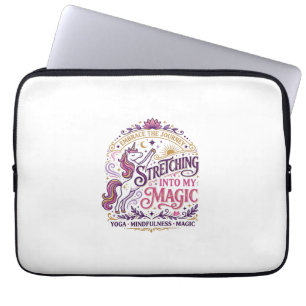 Unicorn Stretching Into My Magic Stylish White Bac Laptop Sleeve