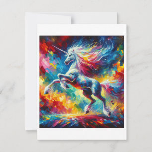 Unicorn Study C - Fantasy AI Holiday Card