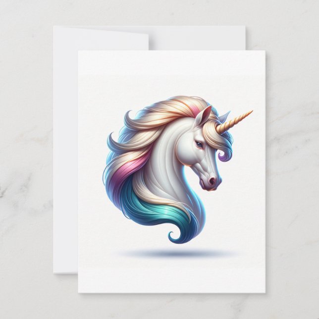 Unicorn Study R - Fantasy AI Holiday Card (Front)
