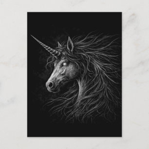 Unicorn Style Medieval Fantasy Grunge Art Postcard