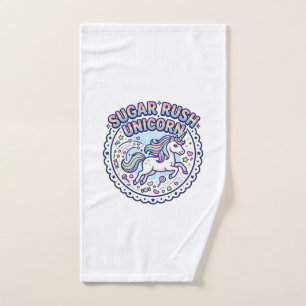 Unicorn Sugar Rush Unicorn Funny Cute Gift Design_ Hand Towel