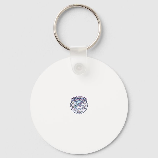 Unicorn Sugar Rush Unicorn Funny Cute Gift Design_ Key Ring (Front)