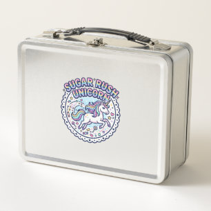 Unicorn Sugar Rush Unicorn Funny Cute Gift Design_ Metal Lunch Box