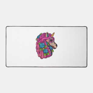 Unicorn Sugar Skull Mexico Calavera Dia De Los Mue Desk Mat