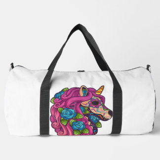 Unicorn Sugar Skull Mexico Calavera Dia De Los Mue Duffle Bag