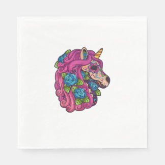 Unicorn Sugar Skull Mexico Calavera Dia De Los Mue Napkin