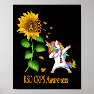 Unicorn Sunflower RSD CRPS Awareness  Poster
