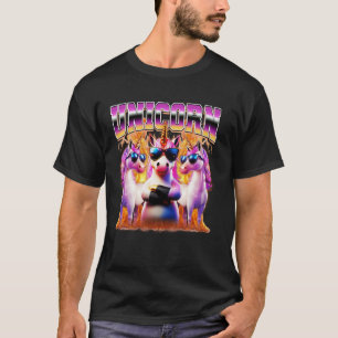 Unicorn Sunglasses 90s Retro Bootleg Style T-Shirt