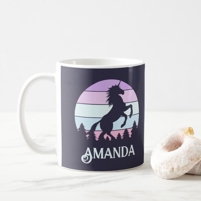 Unicorn Sunset Personalised Mug (With Donut)