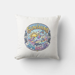 Unicorn Sunshine After Sparkles POD Ready Marketpl Cushion