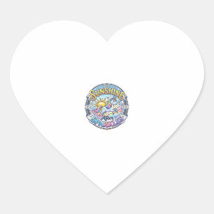 Unicorn Sunshine After Sparkles POD Ready Marketpl Heart Sticker
