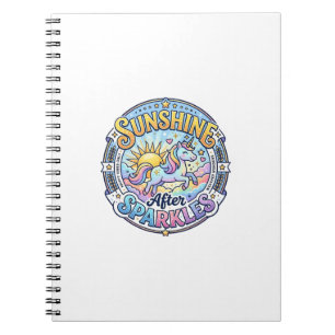 Unicorn Sunshine After Sparkles POD Ready Marketpl Notebook
