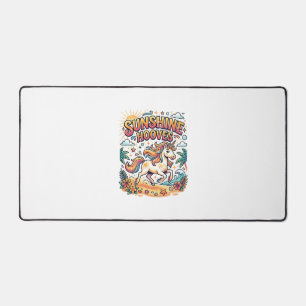 Unicorn Sunshine Hooves Commercial Sticker and Shi Desk Mat