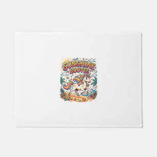 Unicorn Sunshine Hooves Commercial Sticker and Shi Doormat