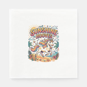 Unicorn Sunshine Hooves Commercial Sticker and Shi Napkin