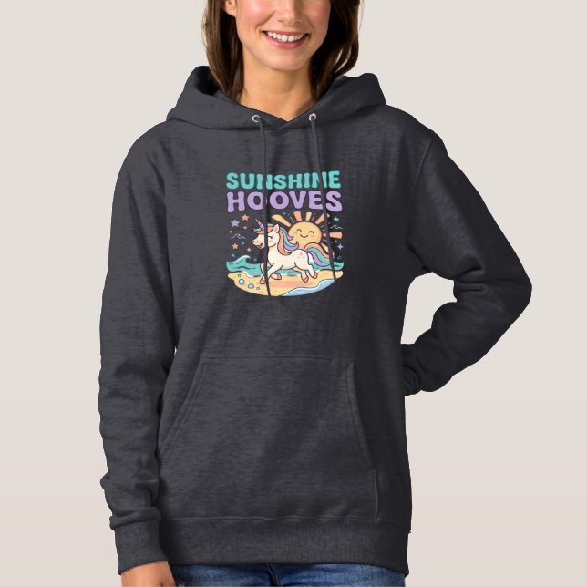 Unicorn Sunshine Hooves Trendy Graphic Tee Design_ (Front)