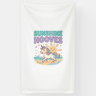 Unicorn Sunshine Hooves Trendy Graphic Tee Design_ Banner