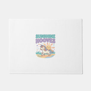 Unicorn Sunshine Hooves Trendy Graphic Tee Design_ Doormat