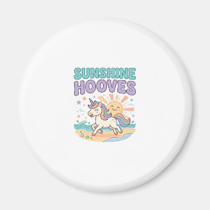 Unicorn Sunshine Hooves Trendy Graphic Tee Design_ Magnet