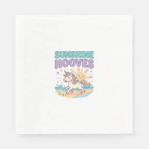 Unicorn Sunshine Hooves Trendy Graphic Tee Design_ Napkin