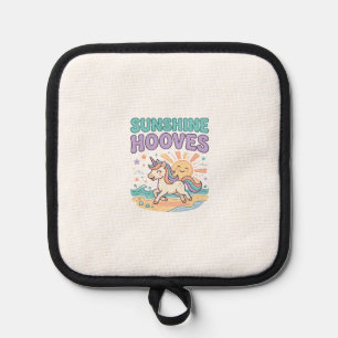 Unicorn Sunshine Hooves Trendy Graphic Tee Design_ Pot Holder