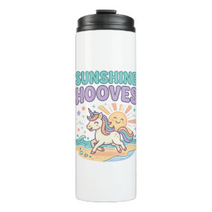 Unicorn Sunshine Hooves Trendy Graphic Tee Design_ Thermal Tumbler