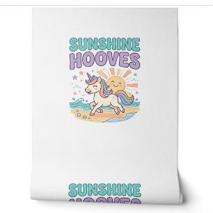 Unicorn Sunshine Hooves Trendy Graphic Tee Design_ Wallpaper