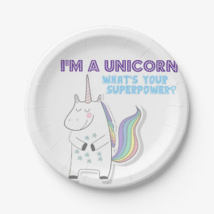 Unicorn Superpower Paper Plate