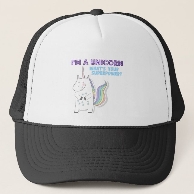 Unicorn Superpower Trucker Hat (Front)