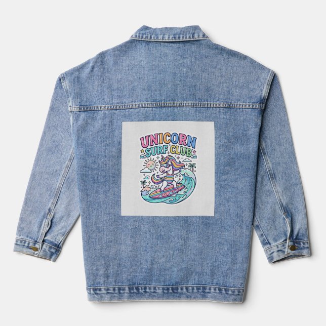 Unicorn Surf Club Denim Jacket (Back)