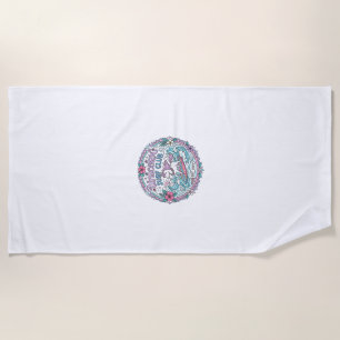 Unicorn Surf Club Playful Shirt Graphic_1 Beach Towel