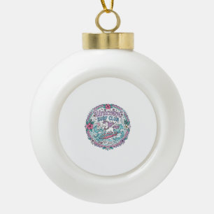 Unicorn Surf Club Playful Shirt Graphic_1 Ceramic Ball Christmas Ornament