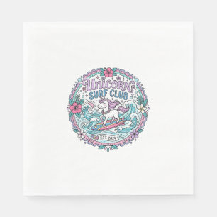 Unicorn Surf Club Playful Shirt Graphic_1 Napkin