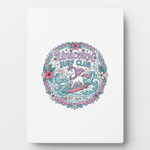 Unicorn Surf Club Playful Shirt Graphic_1 Plaque