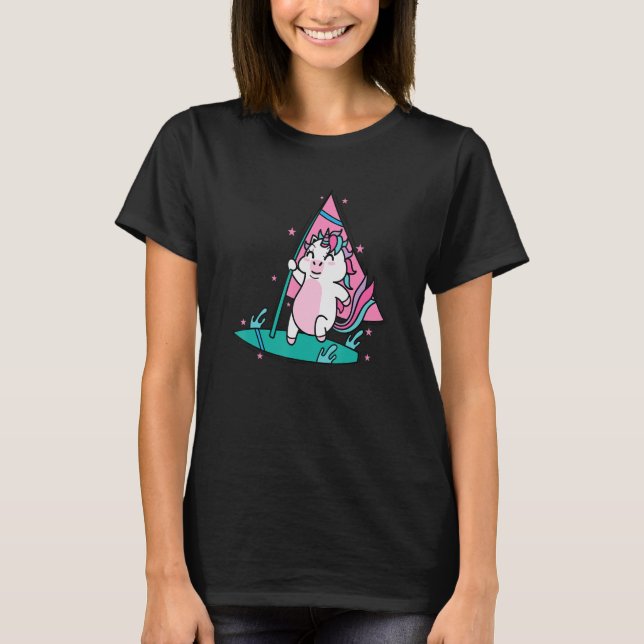 Unicorn surfing Mythical Creature Sport T-Shirt (Front)