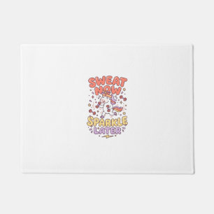 Unicorn Sweat Now Sparkle Later Print Ready Zazzle Doormat