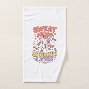 Unicorn Sweat Now Sparkle Later Print Ready Zazzle Hand Towel