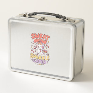 Unicorn Sweat Now Sparkle Later Print Ready Zazzle Metal Lunch Box