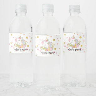 unicorn, sweet unicorn, magical, fantasy water bottle label